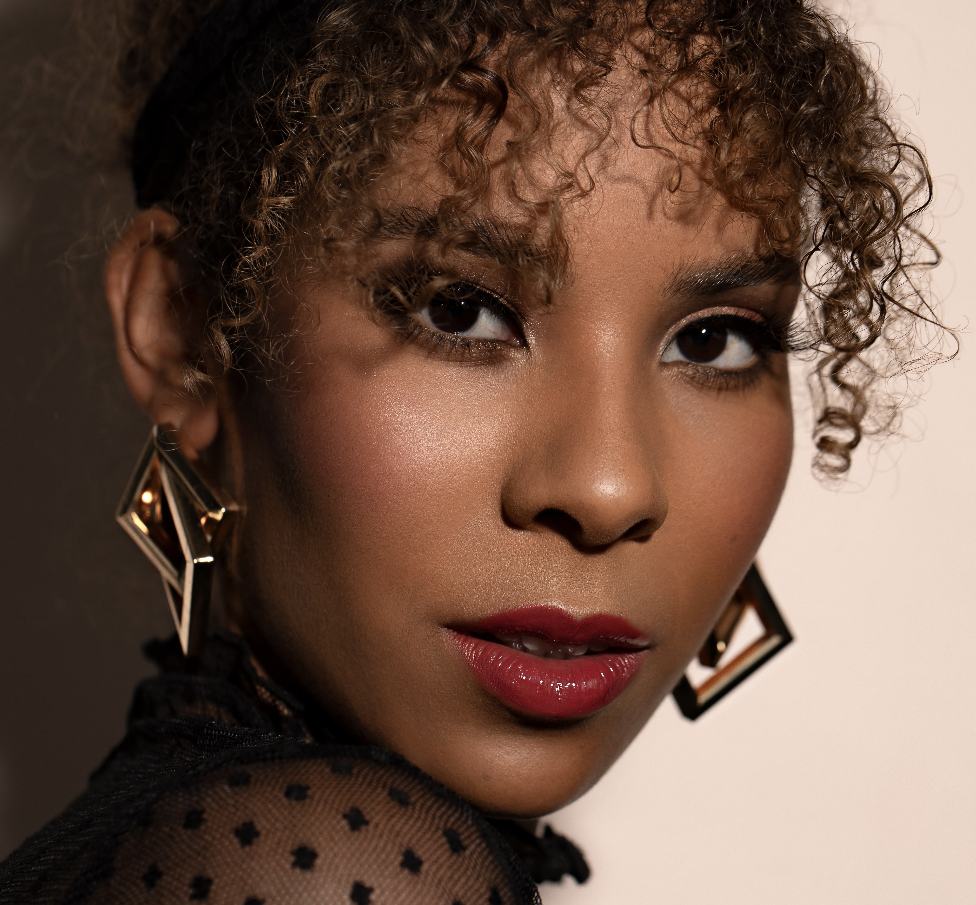 Beauty Close-up with Statement Earrings